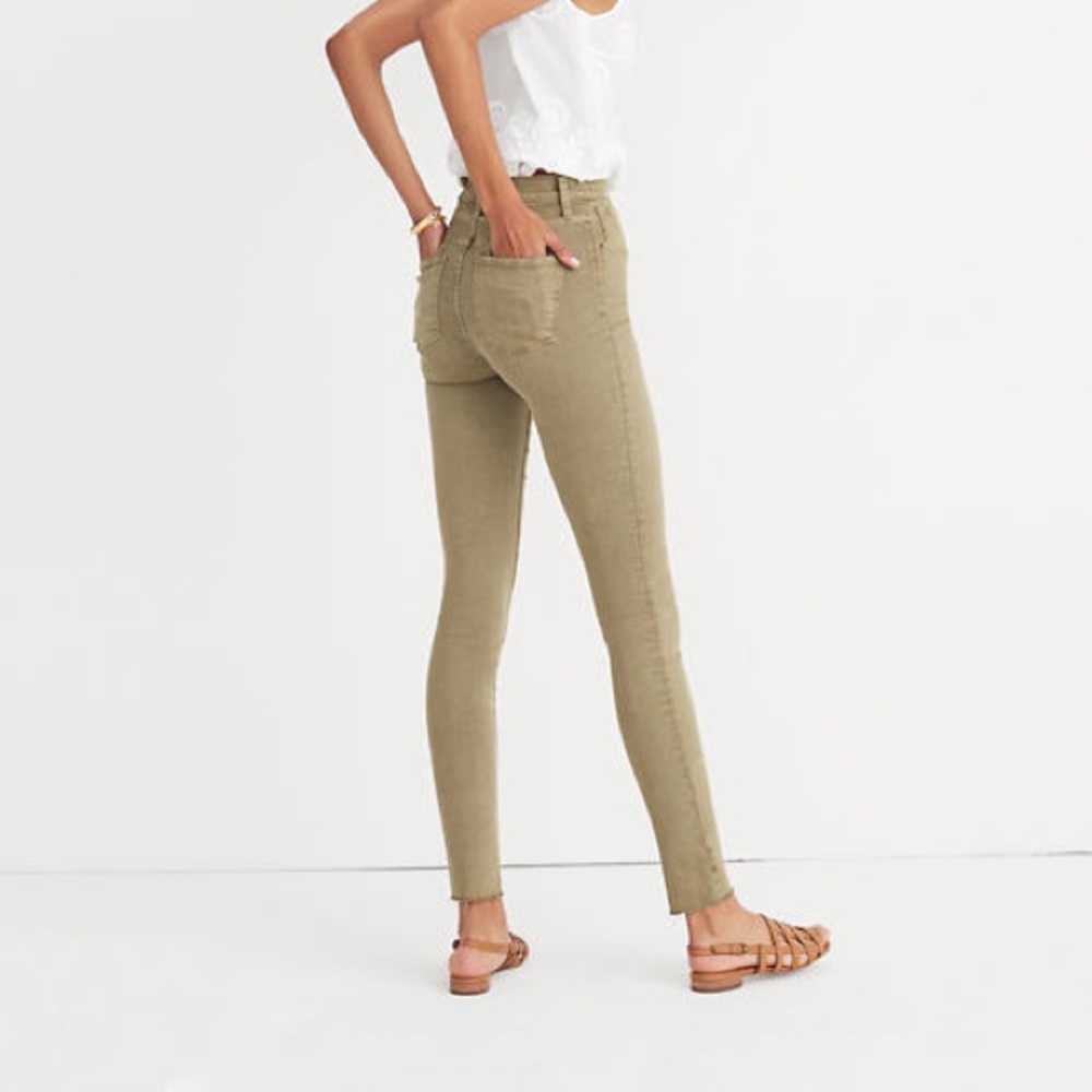 Madewell army green skinny pants